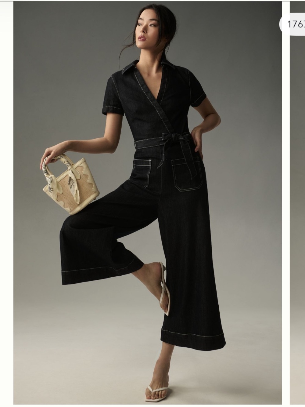 Anthropologie Maeve Colette Denim Wrap Jumpsuit (size 0)
